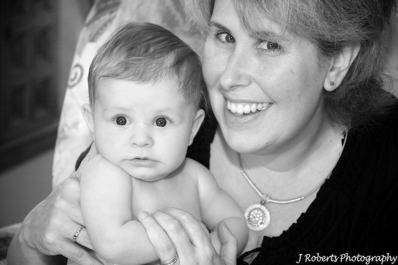 Baby and mother - B&W Baby portrait photography